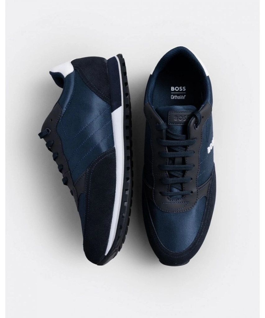 Hugo Boss Parkour L Mens Running Style Trainers In Mixed Materials With Logo Details NOS - Blue Rubber - Size UK 8